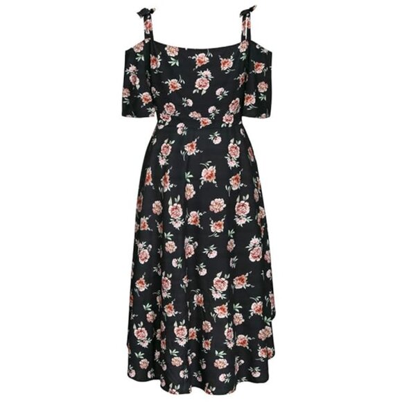 Nextmia High Low Floral Cold Shoulder Maxi Dress Plus Size 22 Work Summer Casual - Picture 5 of 6